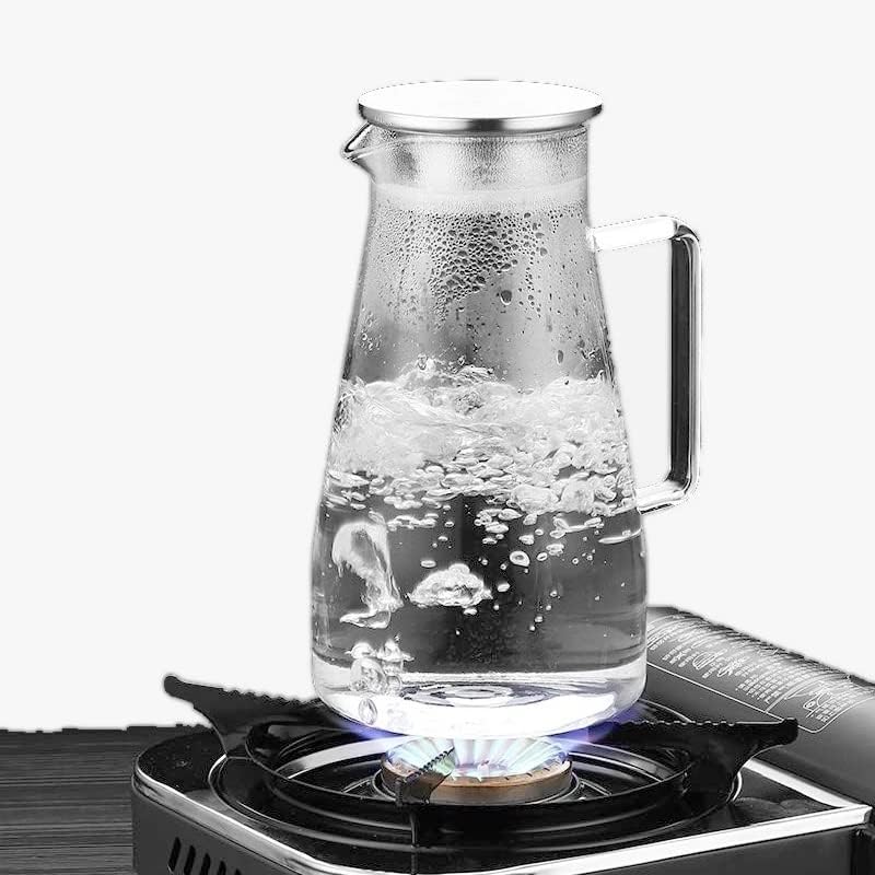 Carafă de sticlă Eyhlkm cu capac din oțel inoxidabil Punz de apă fierbinte sau înghețat Creați -vă apa de gheață sau băuturile