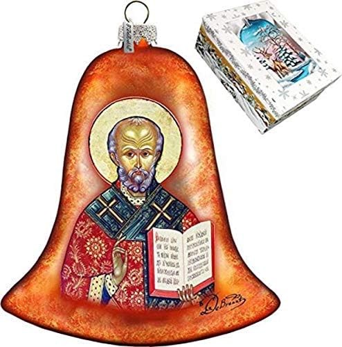 Saint Nick Bell, ornament de sticlă pitorească de G.Debrekht 752-034