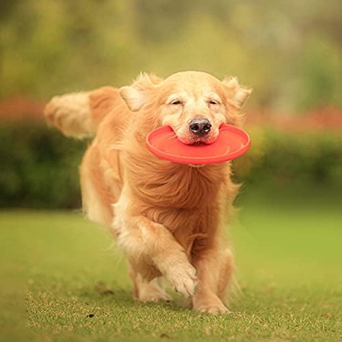 Pet Religion Dog Frisbee Soft Chew Red 9 inch Diametru Flyer Aero dinamică dinamică ușoară rezistentă la apă solidă Sigură pe dinți Jucării pentru câini frisbee moi pentru câini mici