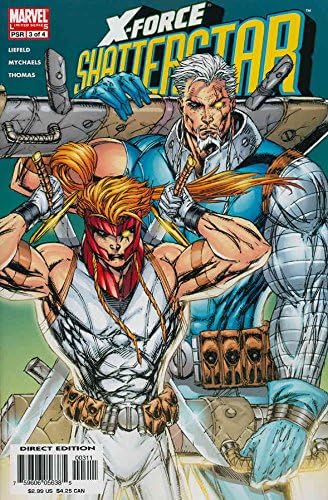 X-Force: Shatterstar # 3 VF / NM; carte de benzi desenate Marvel / Rob Liefeld